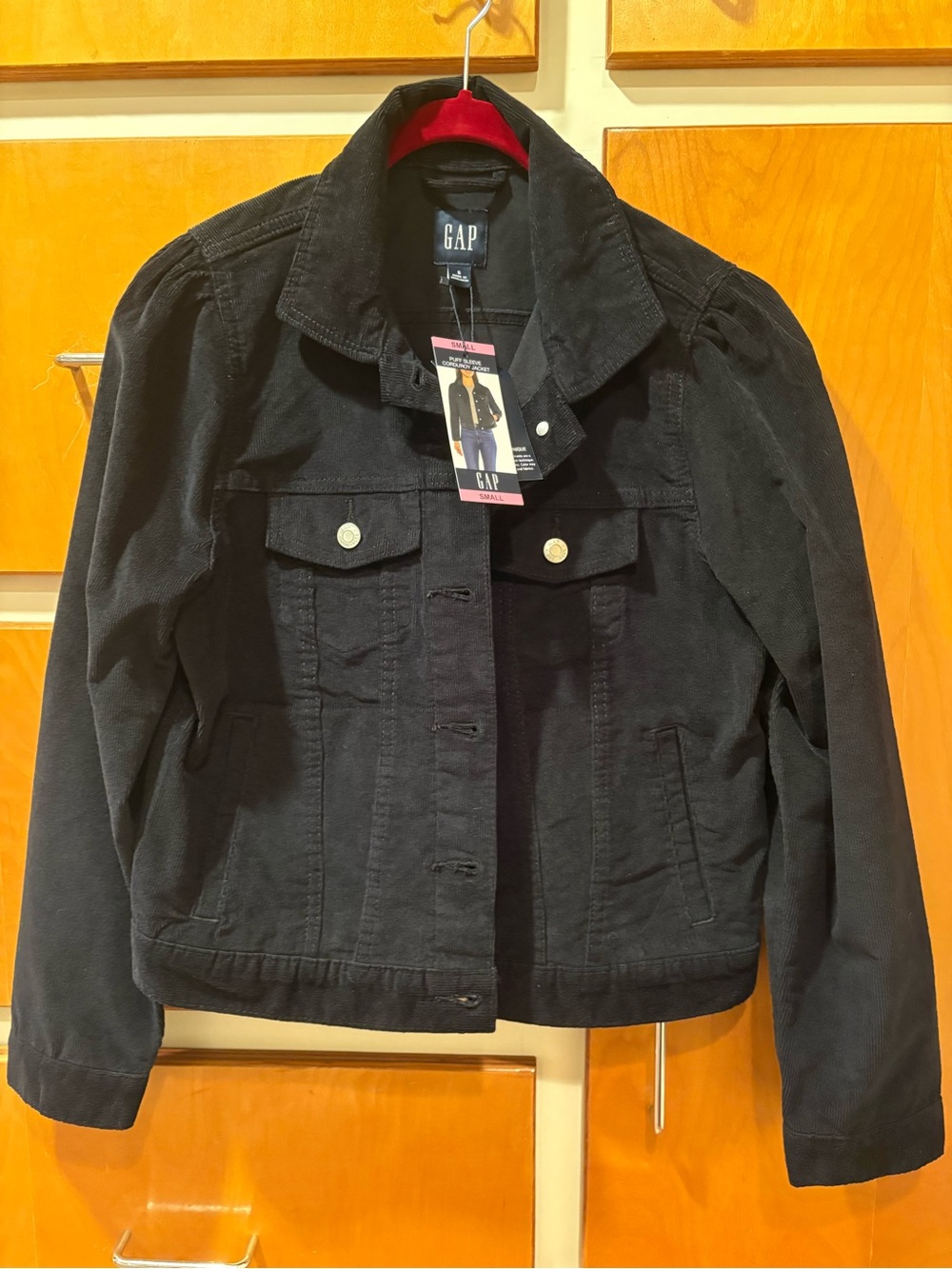 GAP Black Corduroy Jacket NWT Small Puff Sleeves